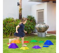 OUTSUNNY 11-Piece Stepping Stones, Stackable Non-Slip Obstacle Course - Multicoloured Outsunny Multicolor