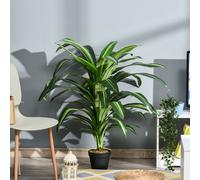 OUTSUNNY 110cm/3.6FT Artificial Dracaena Plant Fake Tree Potted Home Office in Green Outsunny Green