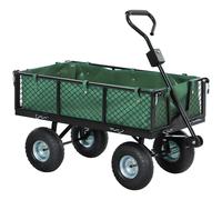 Outsunny 114L Steel Frame Garden Cart Trolley - Green