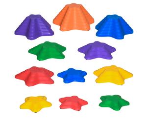 Outsunny 11pcs Balance Stepping Stones for Kids Starfish Style Non-slip Obstacle Course Stackable Balance Blocks Encourage Toddler Balance Aosom UK
