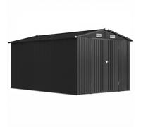 Outsunny 12 x 8 ft Garden Shed, Outdoor Storage Shed with 4 Vents and Lockable Double Doors, Dark Grey