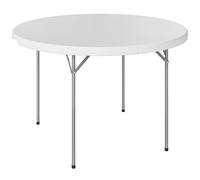 Outsunny 120 cm Folding Picnic Table, Camping Table with Non-slip Foot Pads and Metal Frame, 100 kg Load, for Garden, White