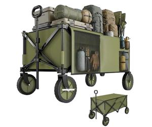 Outsunny 125L Festival Trolley on Wheels, Portable Wagon Cart, Green