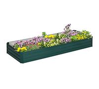 Outsunny 126 x 90.5cm/241 x 90.5cm Galvanised Raised Garden Bed, Metal Elevated Planter Box with Open Bottom, Outdoor Flower Pot for Growing Flowers, Herbs, Green