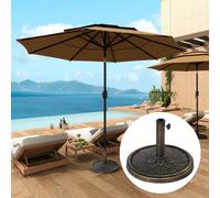 Outsunny 12Kg Resin Garden Parasol Base Sun Umbrella Base, Bronze Tone Bronze