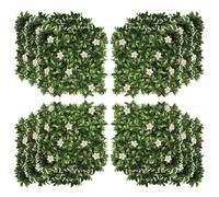Outsunny 12Pcs 50Cmx50Cm Artificial Boxwood Wall Panel Rhododendron Privacy Fence Screen In Green Green