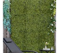 Outsunny 12Pcs 50Cm X 50Cm Milan Grass Artificial Boxwood Wall Panel Privacy Fence Screen In Green Green