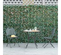 Outsunny 12PCS Artificial Boxwood Panel Faux Rhododendron Greenery Backdrop - Polyester, Wicker - 200cm x 100cm x 0.01cm