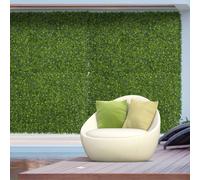 Outsunny 12Pcs 50Cm X 50Cm Artificial Boxwood Panel Milan Grass With Flowers