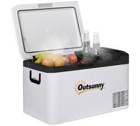 Outsunny 12V Portable Car Refrigerator w/ Inner LED Light Indoor Outdoor, 25L