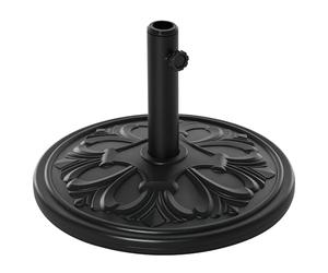 Outsunny 13kg Garden Parasol Base, Round HDPE Concrete Patio Umbrella Stand for 35mm / 38mm / 48mm Pole, Outdoor Sun Shade Parasol Weight Holder, Black