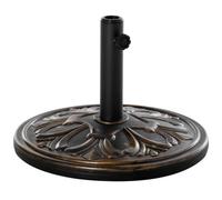 Outsunny 13KG Round Parasol Base Heavy Duty Cement Stand Umbrella Holder Bronze