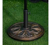 OUTSUNNY 13KG Round Parasol Base Heavy Duty Cement Stand Umbrella Holder Garden in Bronze Outsunny Bronze