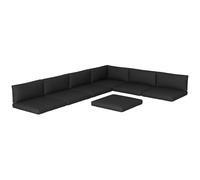 Outsunny 14 Piece Replacement Cushion Set for Rattan Furniture - Outdoor Patio Conversation Set With 7 Seat and 7 Back Pads, Black