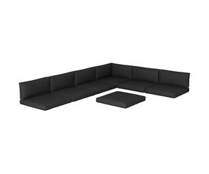 Outsunny 14 Piece Replacement Cushion Set for Rattan Furniture - Outdoor Patio Conversation Set With 7 Seat and 7 Back Pads, Black