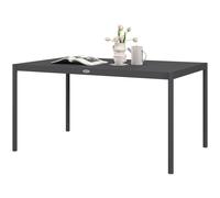 Outsunny 145cm Garden Table with Slatted Aluminium Top - Steel Legs - Dark Grey | TJ Hughes