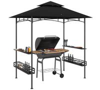 Outsunny 150 x 240cm BBQ Grill Gazebo, with Shelves - Grey