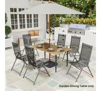 Outsunny 150 X 90Cm Garden Dining Table With Parasol Hole, Table Only, Brown