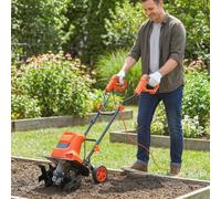OUTSUNNY 1500W Electric Tiller with 40cm Working Width, 20cm Tilling Depth in Orange Outsunny Orange