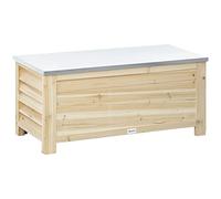 Outsunny 155L Outdoor Storage Box, Wooden Outside Tool Organiser Container