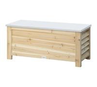 Outsunny 155L Outdoor Storage Box, Wooden Outside Tool Organiser Container In Natural Natural