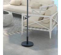 OUTSUNNY 15kg Concrete Parasol Base Heavy Duty Round Umbrella Stand in Black Outsunny Black