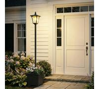 Outsunny 160cm Garden Solar Lamp Post Light, LED Solar Light Post, Black - ABS, Aluminium, PS - Solar powered - Garden Solar Lamp Post Light