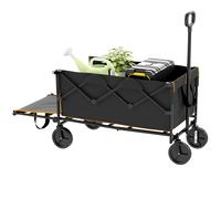 Outsunny 160L Folding Trolley Cart W/ Adjustable Handle - Grey/Orange | TJ Hughes Grey