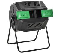 Outsunny 160L Tumbling Compost Bin Outdoor Dual Chamber 360 Rotating Composter