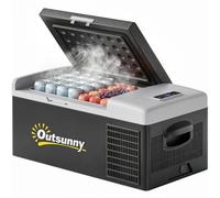 Outsunny 16L Car Refrigerator Compressor Camping Fridge Down to -20℃ Black