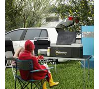 Outsunny 16L Car Refrigerator, Portable Compressor Camping Fridge Freezer With 12/24V Dc And 100-240V Ac For Car, Rv And Camping Use, Down To -20℃ In Black Black