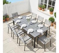 OUTSUNNY 180 x 86 cm Garden Dining Table for 6-8 Person, Grey | Size: 180 cm x 80 cm Outsunny Grey 180 cm x 80 cm