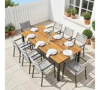OUTSUNNY 180 x 86 cm Garden Dining Table for 6-8 Person, Teak in Natural | Size: 180 cm x 80 cm Outsunny Natural 180 cm x 80 cm