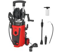 Outsunny 1800 W Power Washer 150 Bar Pressure with Adjustable Nozzle, Red, Red