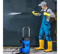 Outsunny 1800W High Pressure Washer, 150 Bar Pressure, 420 L/h Flow, Portable Power Washer Jet Wash Cleaner with Adjustable Nozzle, 6M Hose, Steel Handle for Home Patio Car Driveway, Blue Blue