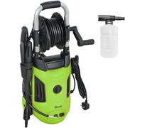 Outsunny 1800W Power Washer 150 Bar Pressure 6M Hose And Hose Reel - Green | TJ Hughes
