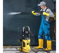 Outsunny 1800W High Pressure Washer 150 Bar Power Washer With Hose Reel In Yellow Yellow