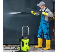 Outsunny 1800W Power Washer 150 Bar Pressure With Adjustable Nozzle In Green Green