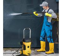 Outsunny 1800W Power Washer 150 Bar Pressure With Adjustable Nozzle In Yellow Yellow