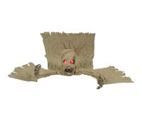 Outsunny 183 cm Life Size Halloween Animated Crawling Mummy with Glowing LED Eyes, 8/16H Timer, Scary Halloween Decorations, Battery Operated, Indoor Outdoor Party Props