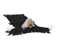 Outsunny 183 cm Life Size Halloween Animated Crawling Zombie with Glowing LED Eyes, Scary Halloween Decorations, Battery Operated, Indoor Outdoor Party Props