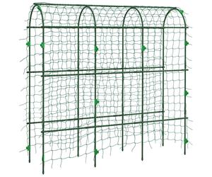 Outsunny 183 cm Tall Metal Garden Trellis, Arch Trellis for Climbing Plants Outdoor with Climbing Net
