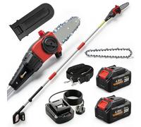 Outsunny 18V 8" Cordless Pole Chainsaw, 1.94m/2.56m Cordless Chainsaw