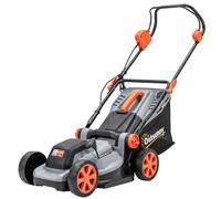 Outsunny 18V Cordless Lawnmower with 2 x 4Ah Batteries, Battery Lawn Mower with 34cm Cutting Width, Mulching Feature
