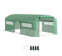 Outsunny 19 x 9.8ft Walk-In Polytunnel Greenhouse - Green