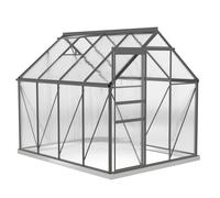 Outsunny 190 x 253 cm Walk-In Polycarbonate Greenhouse - Dark Grey