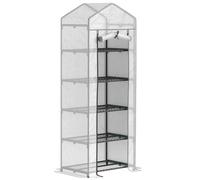 Outsunny 193cm Five Shelf Mini Greenhouse - White