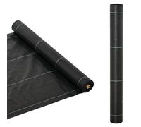 Outsunny 1m x 50m Weed Control Membrane, Heavy Duty Weed Control Barrier Fabric, 90gsm Ground Cover for Patios, Garden, Flower beds, Landscaping Black