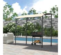 Outsunny 2.2x1.5m BBQ Gazebo w/ Canopy and 10 Hooks - Beige, Cream