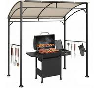 Outsunny 2.2x1.5m BBQ Gazebo w/ Canopy and 10 Hooks - Beige, Cream